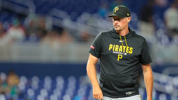 Aug 12, 2026; Miami, Florida, USA; Pittsburgh Pirates manager Don Kelly (12) returns to the dugout after a pitching change against the Miami Marlins during the third inning at loanDepot Park. Mandatory Credit: Sam Navarro-Imagn Images Aug 12, 2026; Miami, Florida, USA; Pittsburgh Pirates manager Don Kelly (12) returns to the dugout after a pitching change against the Miami Marlins during the third inning at loanDepot Park. Mandatory Credit: Sam Navarro-Imagn Images