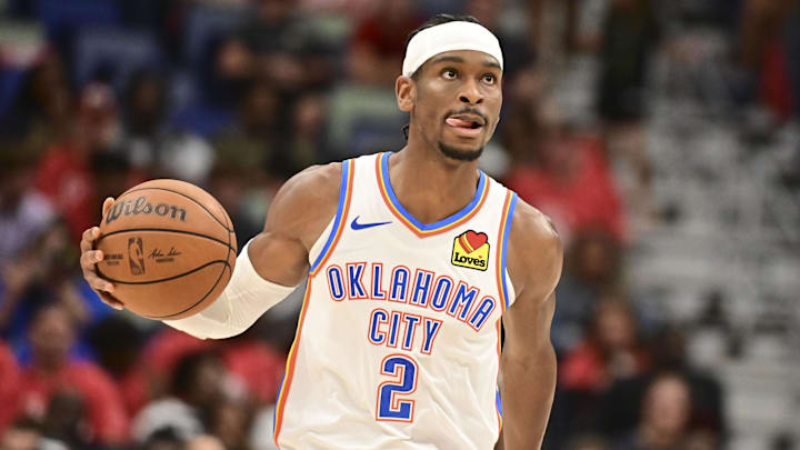 Apr 27, 2024; New Orleans, Louisiana, USA; Oklahoma City Thunder Guard Shai Gilgeous-Alexander (2)