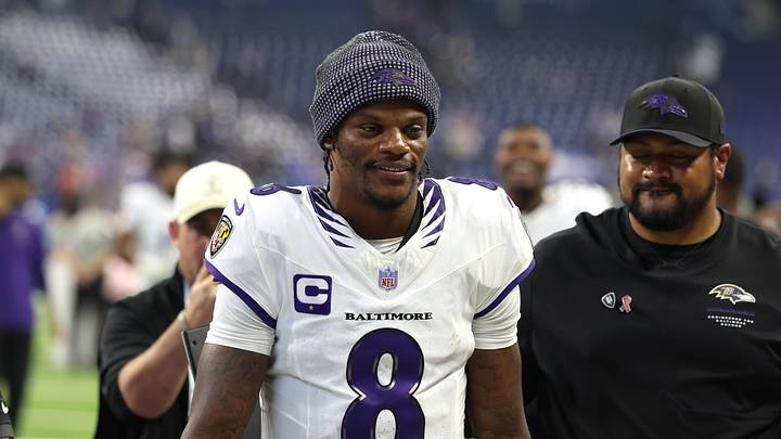 Sep 13, 2026; Indianapolis, Indiana, USA; Baltimore Ravens quarterback Lamar Jackson (8) comes off the field after the game against the Indianapolis Colts at Lucas Oil Stadium. Mandatory Credit: Trevor Ruszkowski-Imagn Images Sep 13, 2026; Indianapolis, Indiana, USA; Baltimore Ravens quarterback Lamar Jackson (8) comes off the field after the game against the Indianapolis Colts at Lucas Oil Stadium. Mandatory Credit: Trevor Ruszkowski-Imagn Images