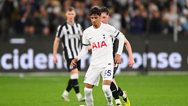 George Abbott in action during the post season friendly against Newcastle United side down under 