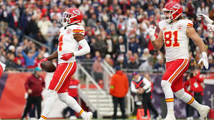 Rashee Rice leads the Chiefs with seven receiving TDs on the season
