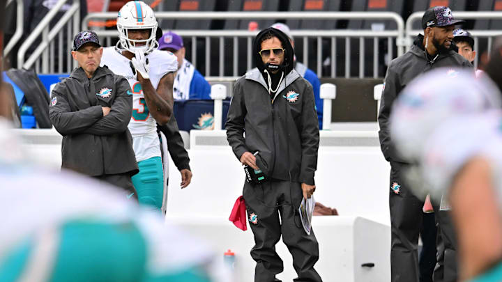 Miami Dolphins head coach Mike McDaniel watches from the sidelines during the second half against the Cleveland Browns at Huntington Bank Field. Miami Dolphins head coach Mike McDaniel watches from the sidelines during the second half against the Cleveland Browns at Huntington Bank Field.