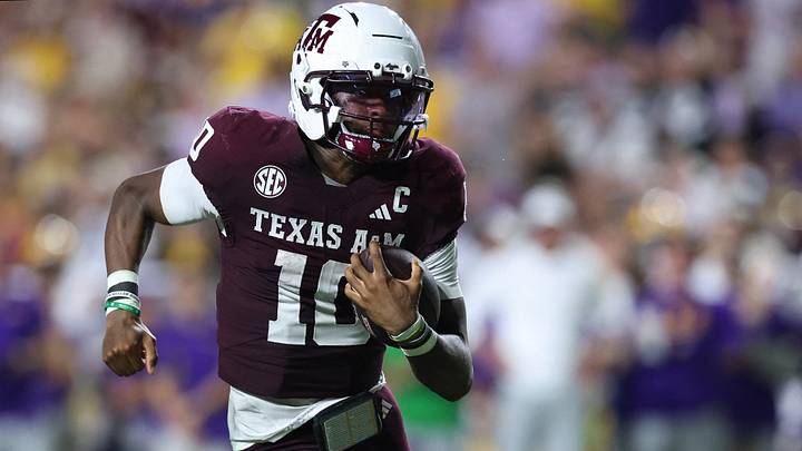Sep 26, 2026; Baton Rouge, Louisiana, USA; Texas A&M Aggies quarterback Marcel Reed (10) runs the ball during the second quarter against the LSU Tigers at Tiger Stadium. Mandatory Credit: Stephen Lew-Imagn Images Sep 26, 2026; Baton Rouge, Louisiana, USA; Texas A&M Aggies quarterback Marcel Reed (10) runs the ball during the second quarter against the LSU Tigers at Tiger Stadium. Mandatory Credit: Stephen Lew-Imagn Images