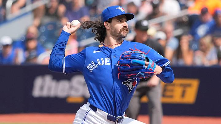 Toronto Blue Jays starting pitcher Dylan Cease (84).  Mandatory Credit: John E. Sokolowski-Imagn Images