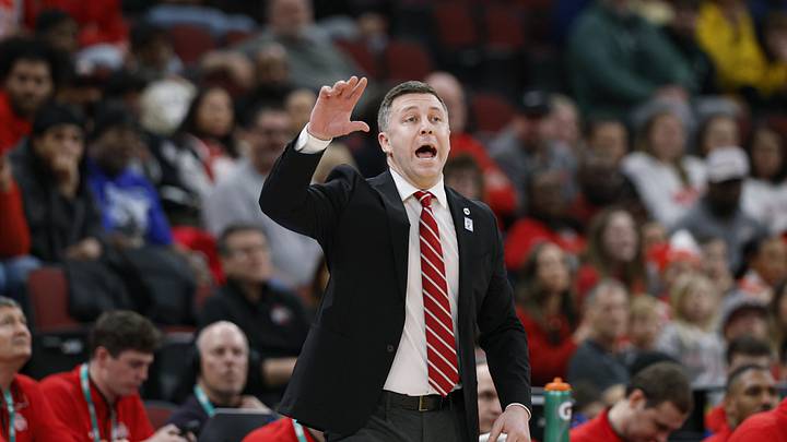 Mar 13, 2026; Chicago, IL, USA; Ohio State Buckeyes head coach Jake Diebler directs his team against the Michigan Wolverines during the first half at United Center. Mandatory Credit: Kamil Krzaczynski-Imagn Images