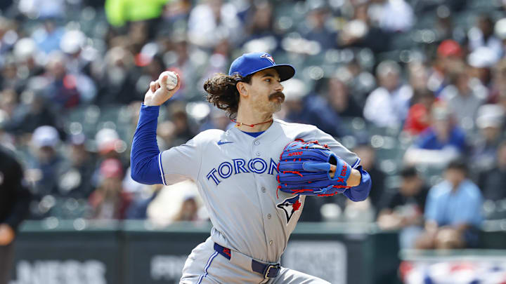 Apr 3, 2026; Chicago, Illinois, USA; Toronto Blue Jays starting pitcher Dylan Cease (84) delivers a pitch against the Chicago White Sox during the first inning at Rate Field. Mandatory Credit: Kamil Krzaczynski-Imagn Images Apr 3, 2026; Chicago, Illinois, USA; Toronto Blue Jays starting pitcher Dylan Cease (84) delivers a pitch against the Chicago White Sox during the first inning at Rate Field. Mandatory Credit: Kamil Krzaczynski-Imagn Images