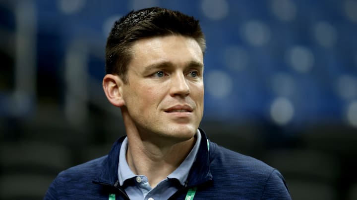 Tampa Bay Rays general manager Erik Neander before game one of the 2021 ALDS at Tropicana Field. Tampa Bay Rays general manager Erik Neander before game one of the 2021 ALDS at Tropicana Field.