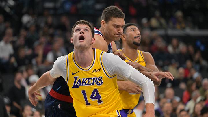 Oct 28, 2026; Inglewood, California, USA; Los Angeles Lakers center Walker Kessler (14) boxes out Los Angeles Clippers center Brook Lopez (11) during the first half at Intuit Dome. Mandatory Credit: Jayne Kamin-Oncea-Imagn Images Oct 28, 2026; Inglewood, California, USA; Los Angeles Lakers center Walker Kessler (14) boxes out Los Angeles Clippers center Brook Lopez (11) during the first half at Intuit Dome. Mandatory Credit: Jayne Kamin-Oncea-Imagn Images