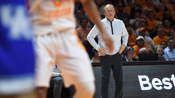 Tennessee Head Coach Rick Barnes on the sidelines during an NCAA college basketball game between