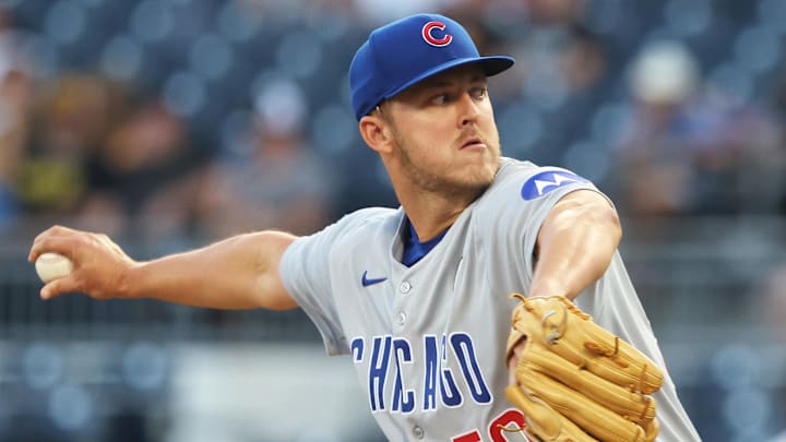 Sep 15, 2025; Pittsburgh, Pennsylvania, USA;  Chicago Cubs starting pitcher Jameson Taillon (50) delivers a pitch against the Pittsburgh Pirates during the first inning at PNC Park. 