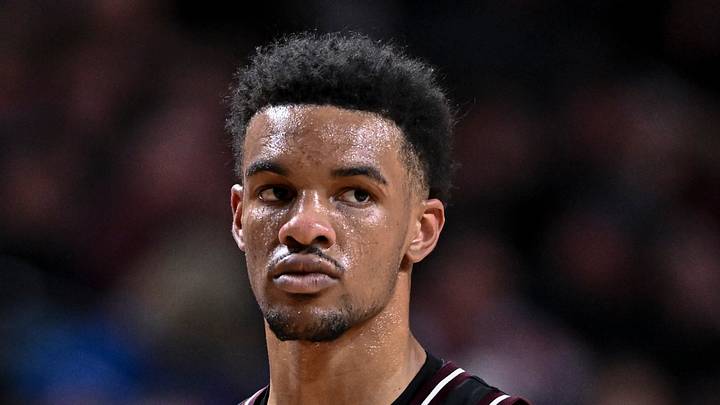 Feb 7, 2026; College Station, Texas, USA; Texas A&M Aggies guard Rylan Griffen (3) looks on during the second half against the Florida Gators at Reed Arena. Mandatory Credit: Maria Lysaker-Imagn Images