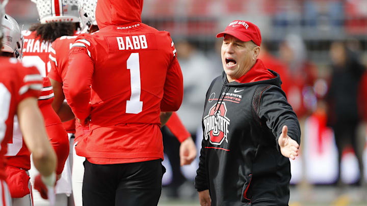 Nov 20, 2021; Columbus, Ohio, USA; Ohio State Buckeyes assistant coach Mickey Marotti before the game against the Michigan State Spartans at Ohio Stadium. Mandatory Credit: Joseph Maiorana-Imagn Images Nov 20, 2021; Columbus, Ohio, USA; Ohio State Buckeyes assistant coach Mickey Marotti before the game against the Michigan State Spartans at Ohio Stadium. Mandatory Credit: Joseph Maiorana-Imagn Images