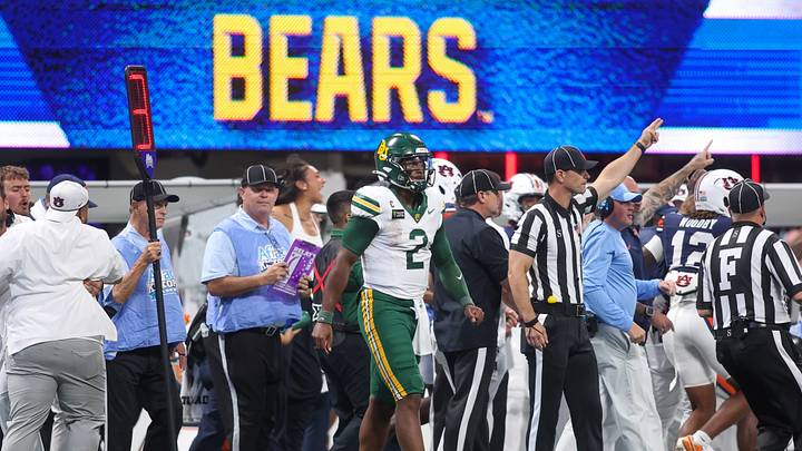 Sep 5, 2026; Atlanta, Georgia, USA; Baylor Bears quarterback DJ Lagway (2) reacts after a fumble against the Auburn Tigers in the first quarter at Mercedes-Benz Stadium. Mandatory Credit: Brett Davis-Imagn Images Sep 5, 2026; Atlanta, Georgia, USA; Baylor Bears quarterback DJ Lagway (2) reacts after a fumble against the Auburn Tigers in the first quarter at Mercedes-Benz Stadium. Mandatory Credit: Brett Davis-Imagn Images