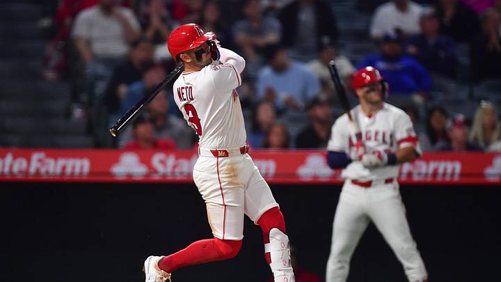 May 18, 2026; Anaheim, California, USA; Los Angeles Angels shortstop Zach Neto (9) hits a two run walk off home run against the Athletics during the ninth inning at Angel Stadium. Mandatory Credit: Gary A. Vasquez-Imagn Images May 18, 2026; Anaheim, California, USA; Los Angeles Angels shortstop Zach Neto (9) hits a two run walk off home run against the Athletics during the ninth inning at Angel Stadium. Mandatory Credit: Gary A. Vasquez-Imagn Images
