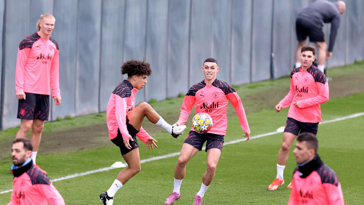 Manchester City Training Session And Press Conference - UEFA Champions League 2023/24