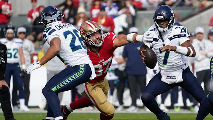 San Francisco 49ers Nick Bosa (97). Mandatory Credit: David Gonzales-Imagn Images