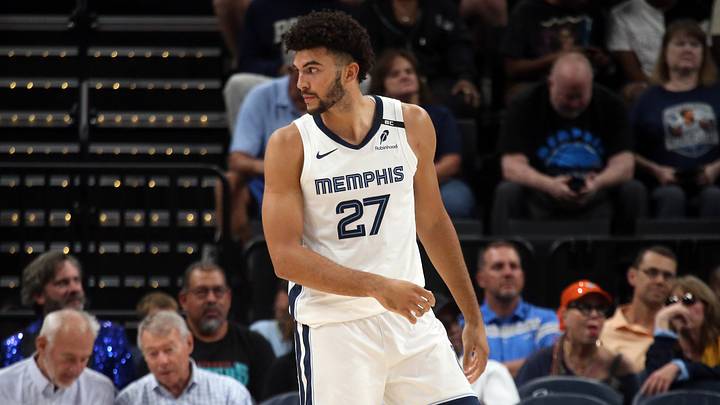 Oct 7, 2026; Memphis, Tennessee, USA; Memphis Grizzlies forward Cameron Boozer (27) looks on during the second quarter against the Orlando Magic at FedExForum. Mandatory Credit: Petre Thomas-Imagn Images Oct 7, 2026; Memphis, Tennessee, USA; Memphis Grizzlies forward Cameron Boozer (27) looks on during the second quarter against the Orlando Magic at FedExForum. Mandatory Credit: Petre Thomas-Imagn Images
