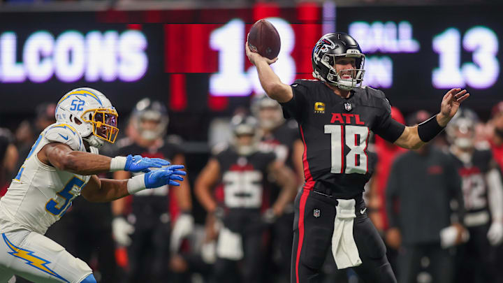 Atlanta Falcons quarterback Kirk Cousins had his third straight game with no touchdowns Sunday vs. the Los Angeles Chargers. Atlanta Falcons quarterback Kirk Cousins had his third straight game with no touchdowns Sunday vs. the Los Angeles Chargers.