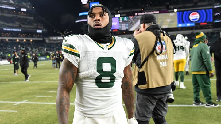 Green Bay Packers running back Josh Jacobs. Green Bay Packers running back Josh Jacobs.