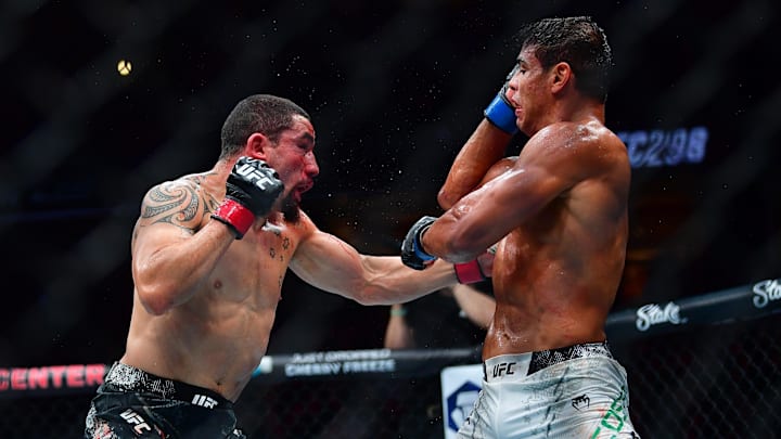 Feb 17, 2024; Anaheim, California, USA; Paulo Costa fights against Robert Whittaker during UFC 298