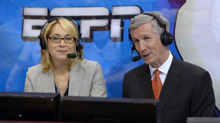 Doris Burke and Mike Breen will work without a third partner to start the NBA season. Doris Burke and Mike Breen will work without a third partner to start the NBA season.