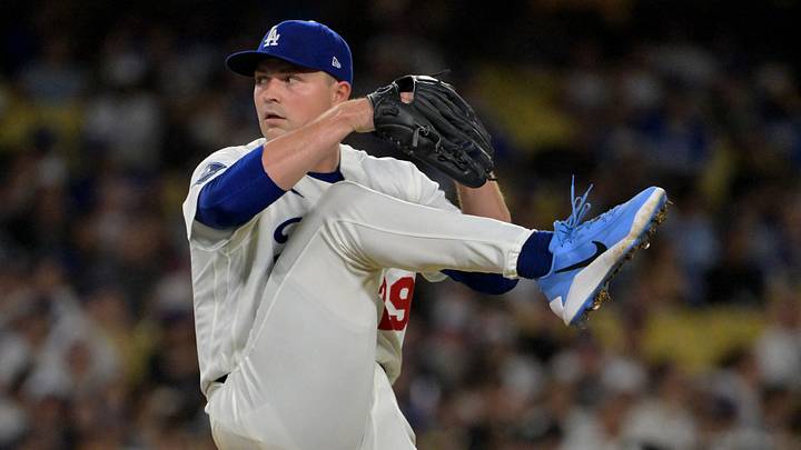 Sep 8, 2026; Los Angeles, California, USA;  Los Angeles Dodgers starting pitcher Tarik Skubal (29) delivers to the plate in the seventh inning against the Cincinnati Reds at Dodger Stadium. Mandatory Credit: Jayne Kamin-Oncea-Imagn Images