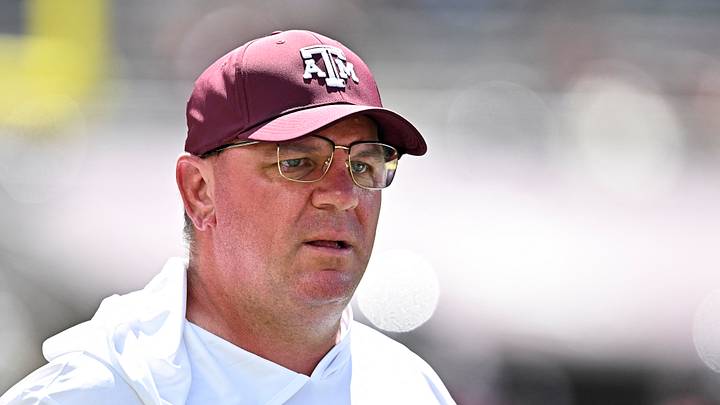 Sep 19, 2026; College Station, Texas, USA; Texas A&M Aggies head coach Mike Elko walk on the field prior to the game against the Kentucky Wildcats at Kyle Field. Mandatory Credit: Maria Lysaker-Imagn Images