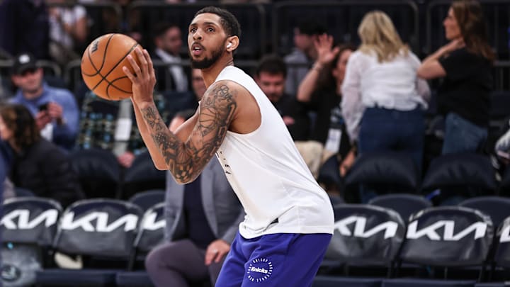 Mar 26, 2025; New York, New York, USA; New York Knicks guard Cameron Payne (1) warms up prior to the game against the LA Clippers at Madison Square Garden. Mandatory Credit: Wendell Cruz-Imagn Images Mar 26, 2025; New York, New York, USA; New York Knicks guard Cameron Payne (1) warms up prior to the game against the LA Clippers at Madison Square Garden. Mandatory Credit: Wendell Cruz-Imagn Images