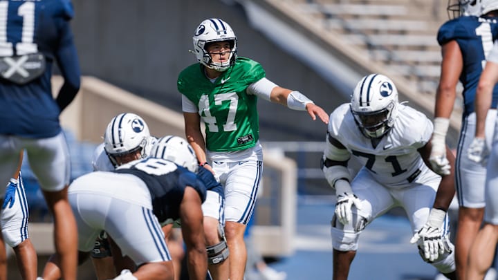 BYU quarterback Bear Bachmeier at BYU Fall Camp BYU quarterback Bear Bachmeier at BYU Fall Camp