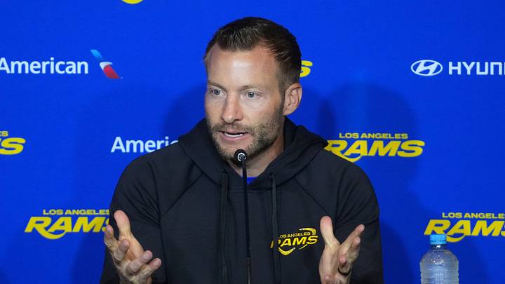 Sep 10, 2026; Melbourne, Victoria, Australia; Los Angeles Rams head coach Sean McVay during press conference at Marvel Stadium. Mandatory Credit: Kirby Lee-Imagn Images Sep 10, 2026; Melbourne, Victoria, Australia; Los Angeles Rams head coach Sean McVay during press conference at Marvel Stadium. Mandatory Credit: Kirby Lee-Imagn Images