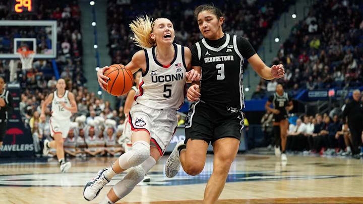 The Iowa State women will take on All-America candidate Paige Bueckers and Connecticut Tuesday night. The Iowa State women will take on All-America candidate Paige Bueckers and Connecticut Tuesday night.