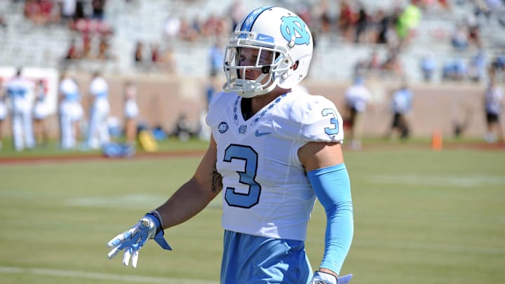 Oct 1, 2016; Tallahassee, FL, USA; North Carolina Tarheels wide receiver Ryan Switzer (3) before the game at Doak Campbell Stadium. Mandatory Credit: Melina Vastola-Imagn Images