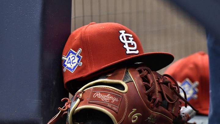 Apr 15, 2019; Milwaukee, WI, USA; A cap rests on the dug out wall with the number 42 on the hat in honor of Major League Baseball s Jackie Robinson Day. Mandatory Credit: Michael McLoone-Imagn Images Apr 15, 2019; Milwaukee, WI, USA; A cap rests on the dug out wall with the number 42 on the hat in honor of Major League Baseball s Jackie Robinson Day. Mandatory Credit: Michael McLoone-Imagn Images