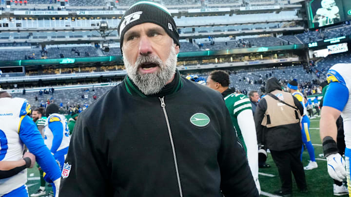 New York Jets Interim Head Coach Jeff Ulbrich, is shown after the game, Sunday, December 22, 2024, in East Rutherford.