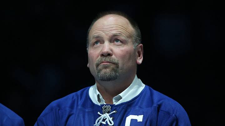 Feb 21, 2015; Toronto, Ontario, CAN; Former Toronto Maple Leafs player Wendel Clark (17) during a pre-game ceremony honoring alumni players against the Winnipeg Jets at Air Canada Centre. The Maple Leafs beat the Jets 4-3 in overtime. Mandatory Credit: Tom Szczerbowski-USA TODAY Sports Feb 21, 2015; Toronto, Ontario, CAN; Former Toronto Maple Leafs player Wendel Clark (17) during a pre-game ceremony honoring alumni players against the Winnipeg Jets at Air Canada Centre. The Maple Leafs beat the Jets 4-3 in overtime. Mandatory Credit: Tom Szczerbowski-USA TODAY Sports