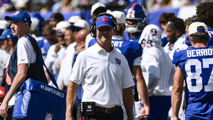 New York Giants head coach John Harbaugh