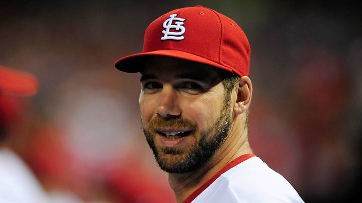 May 30, 2013; St. Louis, MO, USA; St. Louis Cardinals starting pitcher Chis Carpenter (29) looks on from the bench before a game against the Kansas City Royals at Busch Stadium. Mandatory Credit: Jeff Curry-USA TODAY Sports May 30, 2013; St. Louis, MO, USA; St. Louis Cardinals starting pitcher Chis Carpenter (29) looks on from the bench before a game against the Kansas City Royals at Busch Stadium. Mandatory Credit: Jeff Curry-USA TODAY Sports