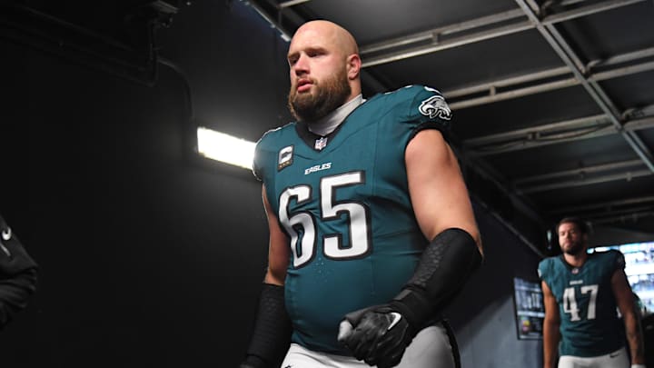 Dec 15, 2024; Philadelphia, Pennsylvania, USA; Philadelphia Eagles offensive tackle Lane Johnson (65) in the tunnel against the Pittsburgh Steelers at Lincoln Financial Field. Dec 15, 2024; Philadelphia, Pennsylvania, USA; Philadelphia Eagles offensive tackle Lane Johnson (65) in the tunnel against the Pittsburgh Steelers at Lincoln Financial Field.