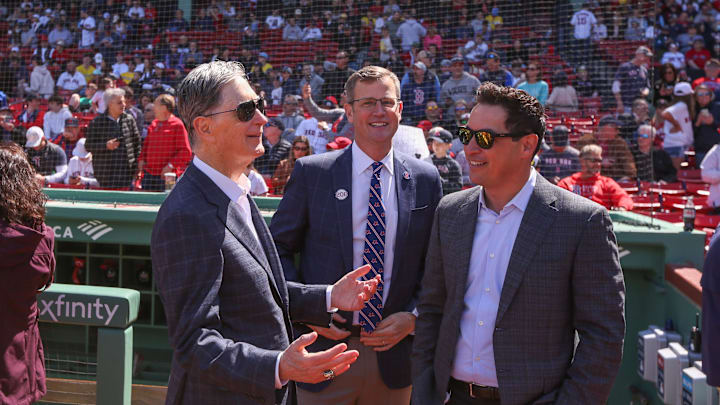 Apr 15, 2022; Boston, Massachusetts, USA; Boston Red Sox owner John Henry at Fenway Park before a game against the Minnesota Twins. Every player is wearing number 42 in honor of Jackie Robinson. Mandatory Credit: Paul Rutherford-Imagn Images