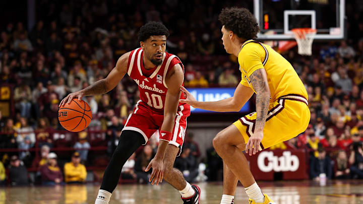 Nebraska guard Jamarques Lawrence (10) scored 14 points in the Huskers' win over Minnesota.