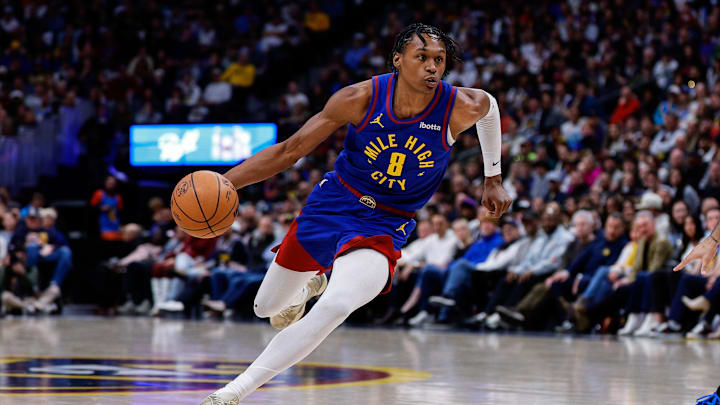 Denver Nuggets guard Peyton Watson. Denver Nuggets guard Peyton Watson.