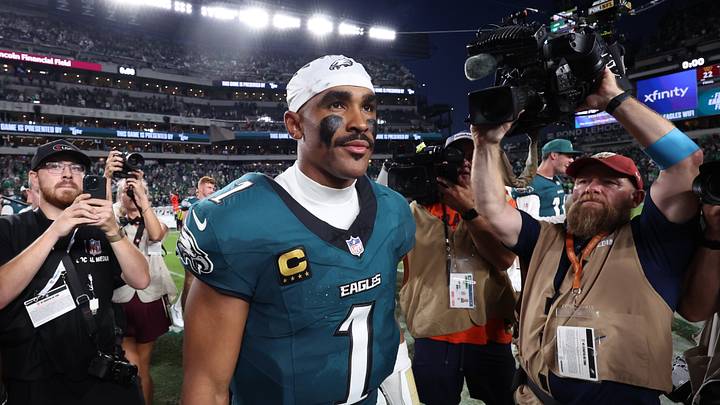 Sep 13, 2026; Philadelphia, Pennsylvania, USA; Philadelphia Eagles quarterback Jalen Hurts (1) walks off the field after the game against the Washington Commanders at Lincoln Financial Field. Mandatory Credit: Bill Streicher-Imagn Images Sep 13, 2026; Philadelphia, Pennsylvania, USA; Philadelphia Eagles quarterback Jalen Hurts (1) walks off the field after the game against the Washington Commanders at Lincoln Financial Field. Mandatory Credit: Bill Streicher-Imagn Images