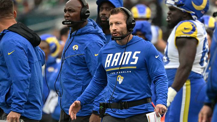 Oct 4, 2026; Philadelphia, Pennsylvania, USA; Los Angeles Rams head coach Sean McVay watches game play against the Philadelphia Eagles during the first quarter at Lincoln Financial Field. Mandatory Credit: Eric Hartline-Imagn Images Oct 4, 2026; Philadelphia, Pennsylvania, USA; Los Angeles Rams head coach Sean McVay watches game play against the Philadelphia Eagles during the first quarter at Lincoln Financial Field. Mandatory Credit: Eric Hartline-Imagn Images