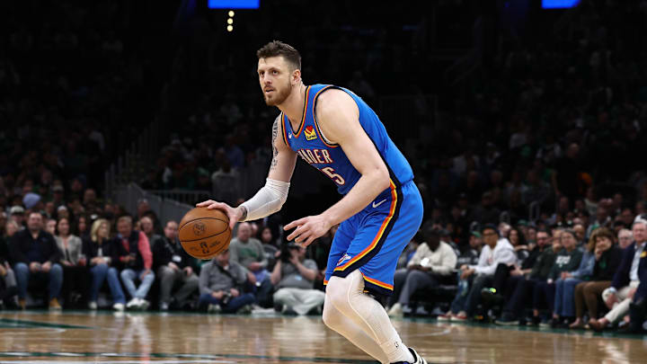 Mar 25, 2026; Boston, Massachusetts, USA; Oklahoma City Thunder center Isaiah Hartenstein (55) during the second quarter against the Boston Celtics at TD Garden. Mandatory Credit: Winslow Townson-Imagn Images Mar 25, 2026; Boston, Massachusetts, USA; Oklahoma City Thunder center Isaiah Hartenstein (55) during the second quarter against the Boston Celtics at TD Garden. Mandatory Credit: Winslow Townson-Imagn Images