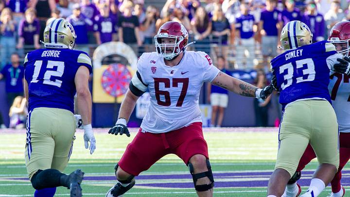 Washington State Cougars offensive lineman Jonny Lester (67). Washington State Cougars offensive lineman Jonny Lester (67).
