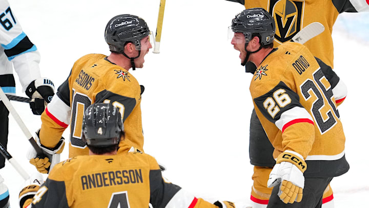 Nic Dowd and Colton Sissons celebrate after the former's go-ahead third-period goal.