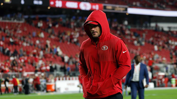 Aug 23, 2025; Santa Clara, California, USA; San Francisco 49ers defensive end Nick Bosa (97) walks of the field after the game against the Los Angeles Chargers at Levi's Stadium. Aug 23, 2025; Santa Clara, California, USA; San Francisco 49ers defensive end Nick Bosa (97) walks of the field after the game against the Los Angeles Chargers at Levi's Stadium.