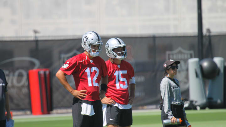 Las Vegas Raiders Aidan O'Connell, and Gardner Minshew from Mandatory Mini-Camp 2024