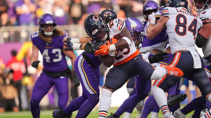 Kyle Monangai powers for a touchdown against Minnesota.