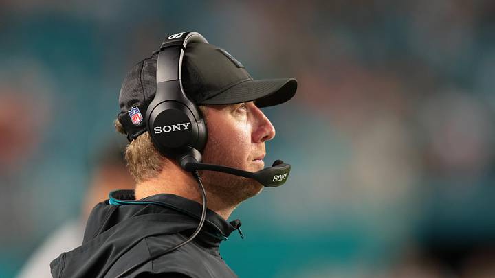 Aug 23, 2025; Miami Gardens, Florida, USA; Jacksonville Jaguars head coach Liam Coen watches from the sideline against the Miami Dolphins during the fourth quarter at Hard Rock Stadium. Mandatory Credit: Sam Navarro-Imagn Images Aug 23, 2025; Miami Gardens, Florida, USA; Jacksonville Jaguars head coach Liam Coen watches from the sideline against the Miami Dolphins during the fourth quarter at Hard Rock Stadium. Mandatory Credit: Sam Navarro-Imagn Images